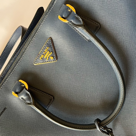 Authentic Prada Galleria Tote Large Bag Saffiano Leather Bluette Dark Blue - Picture 7 of 11